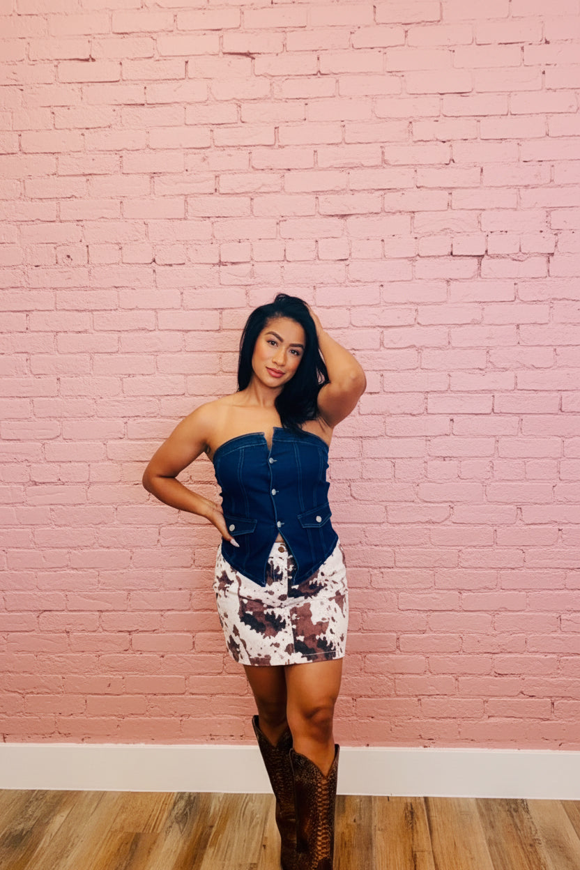 Cow Hide Mini Skirt